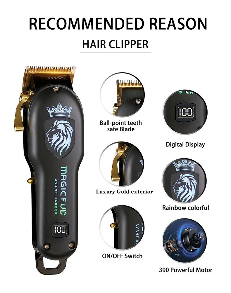 Tondeuse à Cheveux Professionnelle Rechargeable et Tondeuse à Barbe Électrique