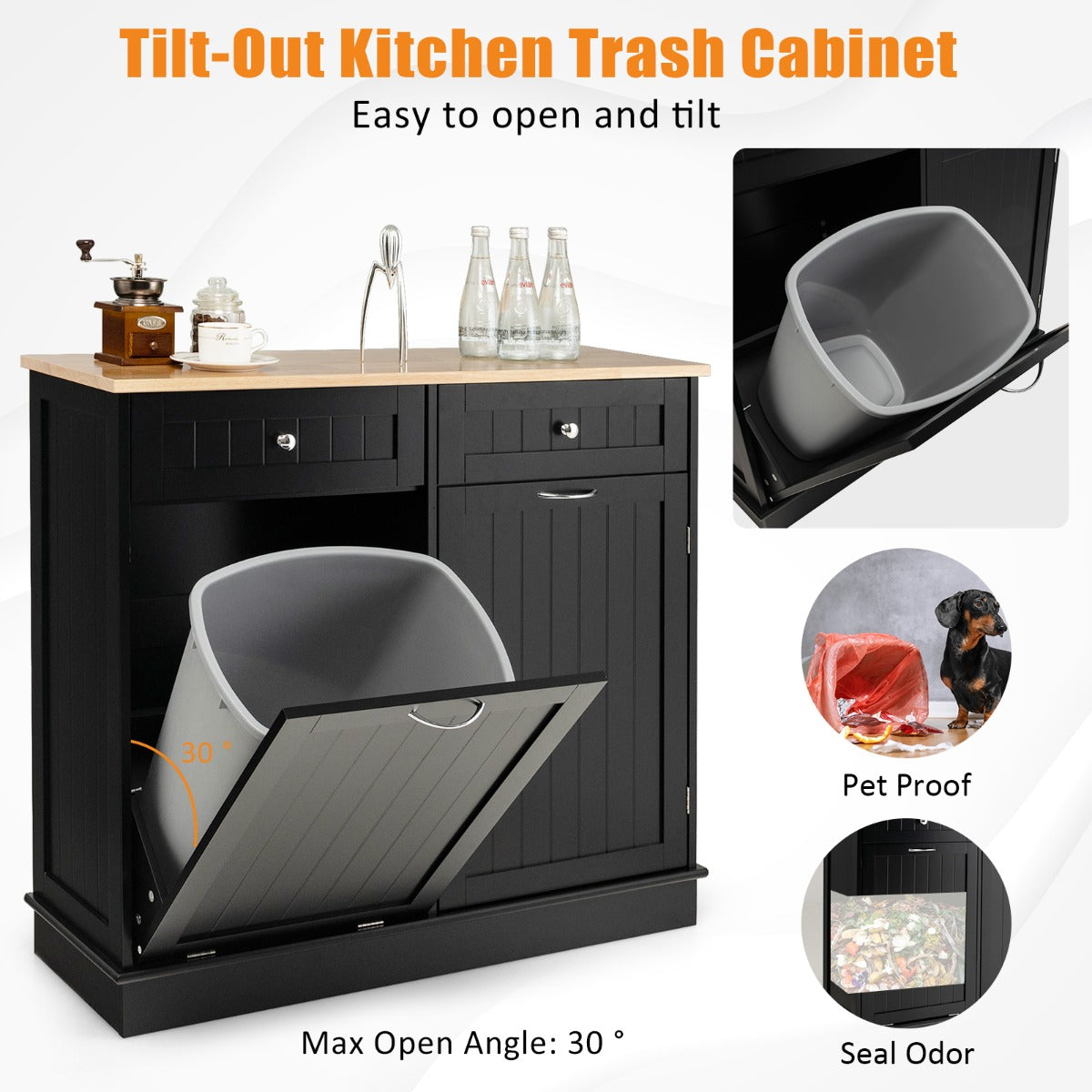 Poubelle de cuisine NNECW avec étagère réglable pour la cuisine