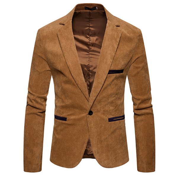 Khaki brown velo blazer-3