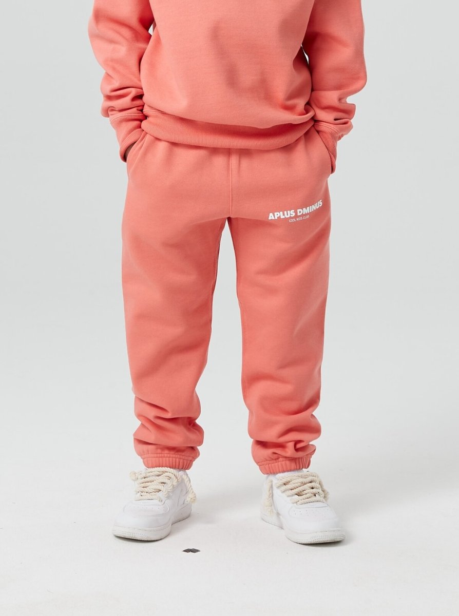 Kids APLUS DMINUS Stacked Logo Drawstring Joggers – Structured Thin Fleece Sports Sweatpants-2
