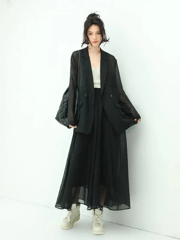 Blazer léger brodé transparent
