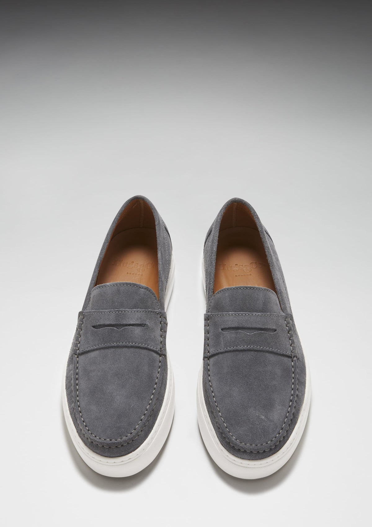 Mocassins-baskets sans lacets, daim gris ardoise
