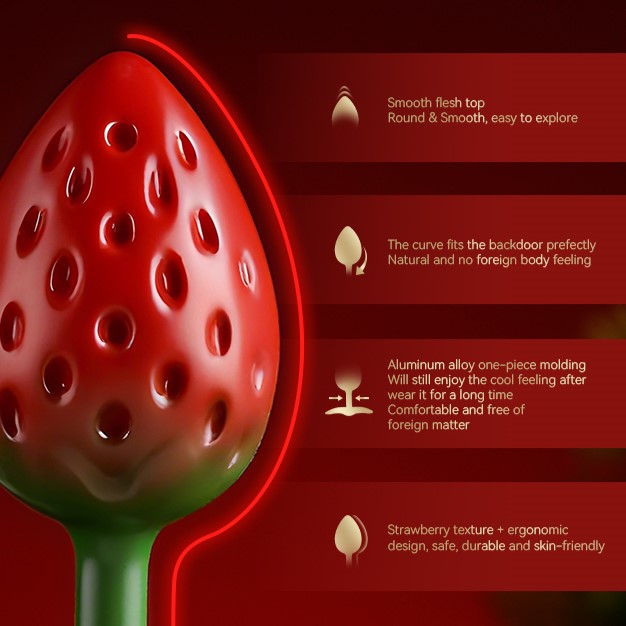 LOCKINK Strawberry Metal Anal Plug-4