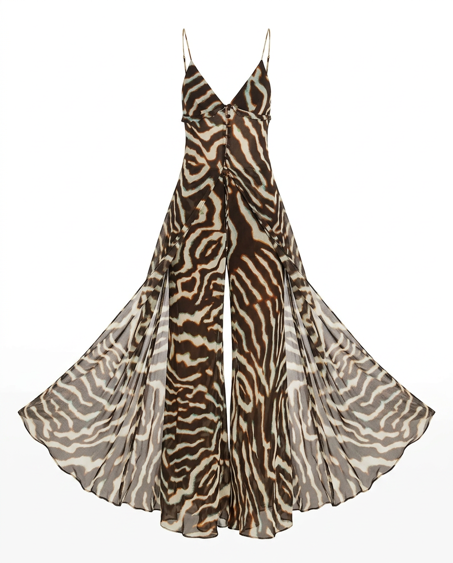 Wild Heart Striped Chiffon Two-Piece Set-1