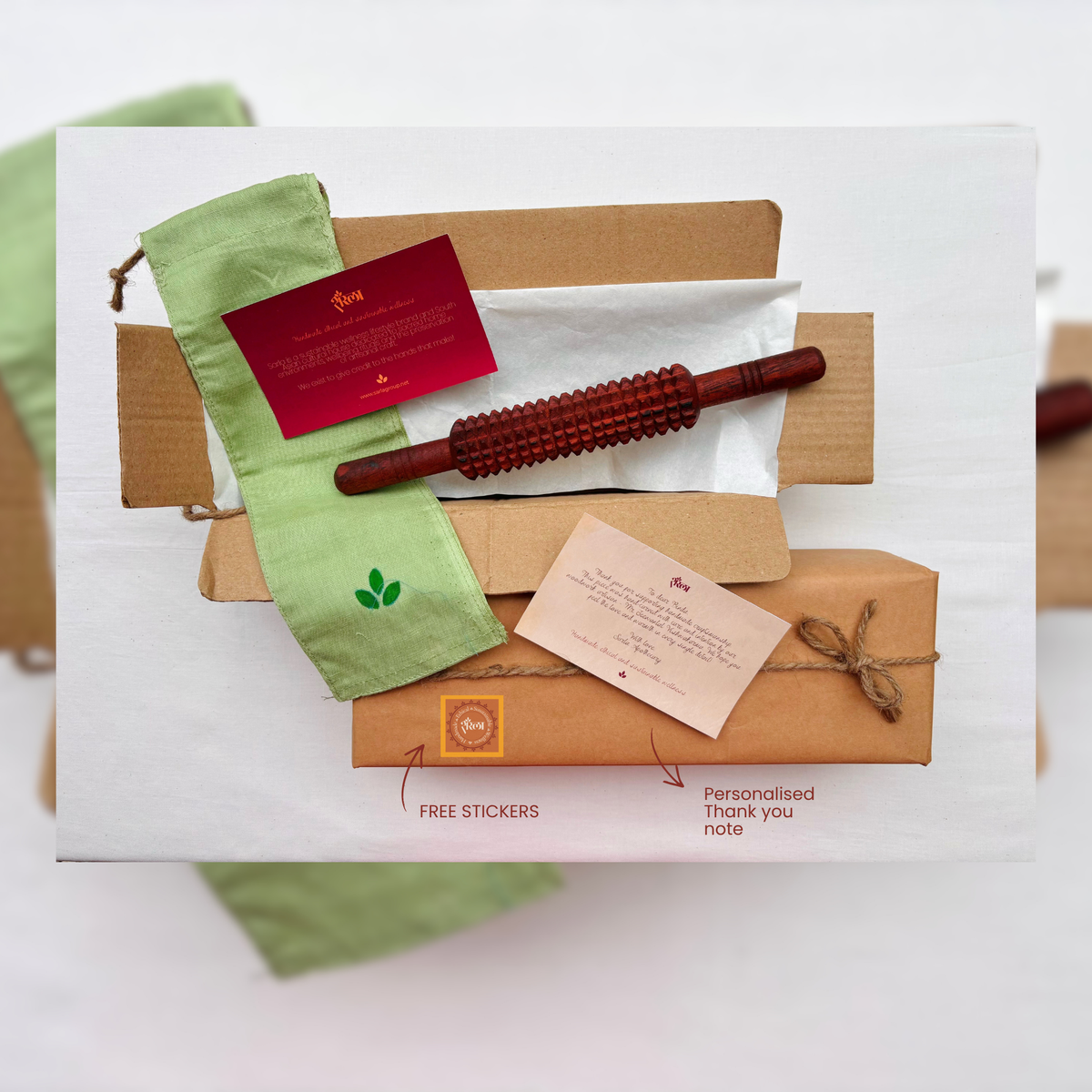 Wooden Fascia Release Roller | Handmade Body Massage Tool