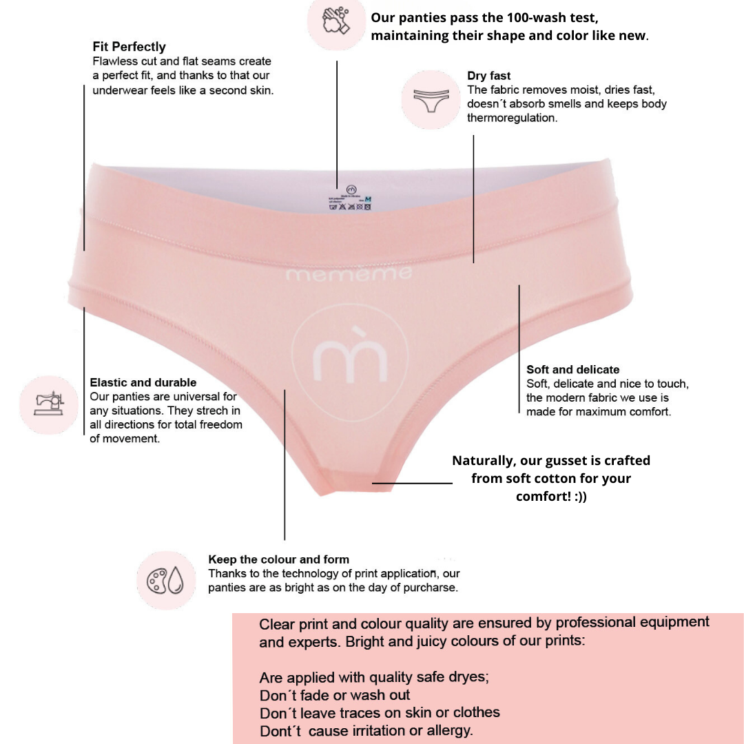 Memème Women’s Ultra-Comfortable 7 DAYS - Peach - Panties | Breathable Cotton Crotch, Stretchy Fit, No Elastic Bands