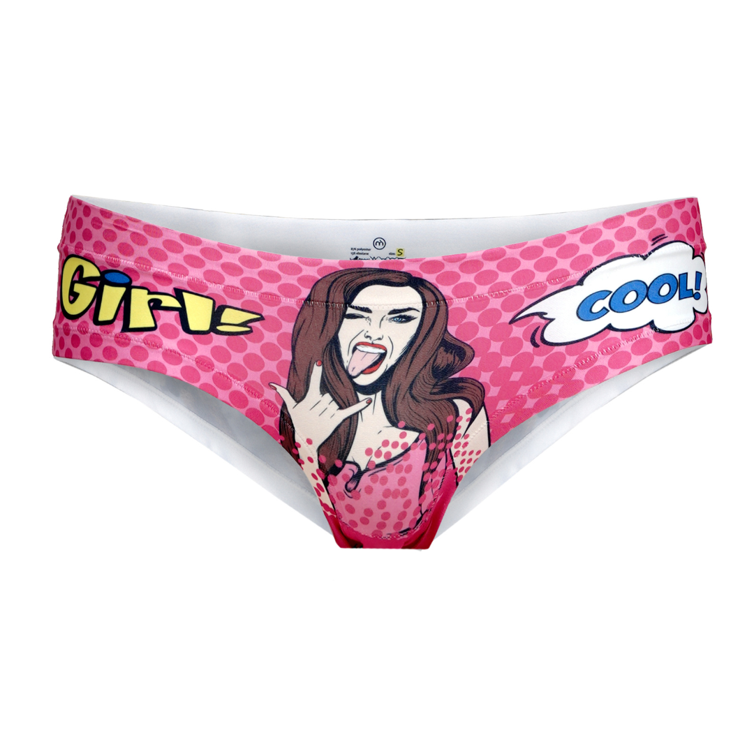 Memème Women’s Ultra-Comfortable COMIC FANS - Pink - Panties | Breathable Cotton Crotch, Stretchy Fit, No Elastic Bands