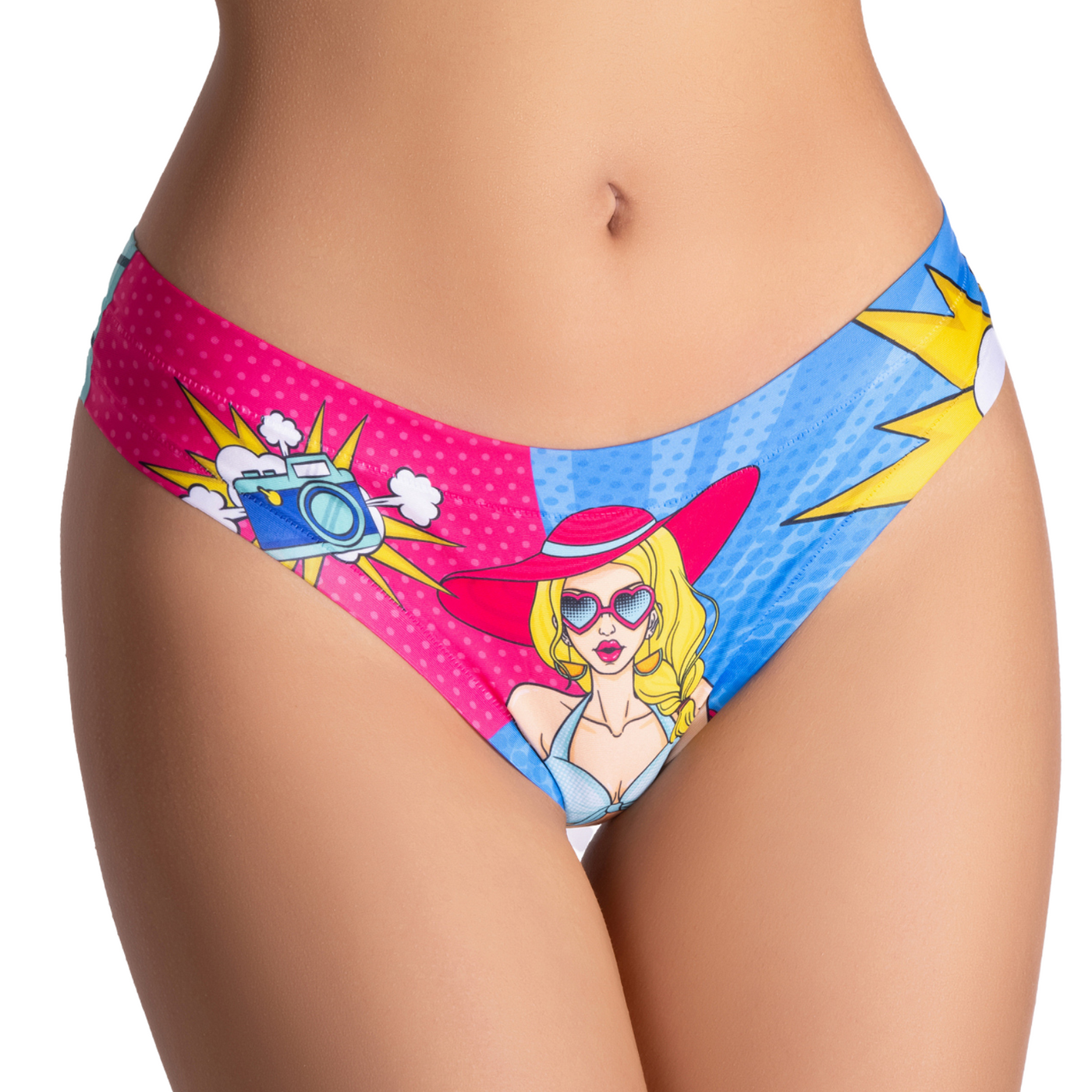 Memème Women’s Ultra-Comfortable COMICS - Beach Girl - Panties | Breathable Cotton Crotch, Stretchy Fit, No Elastic Bands