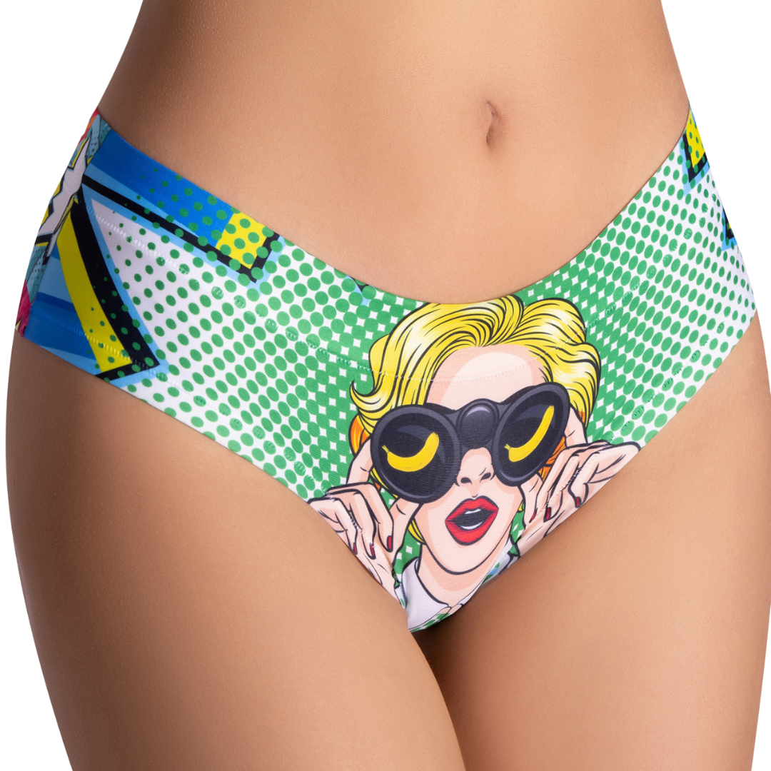 Memème Women’s Ultra-Comfortable COMICS - Curios Girl - Panties | Breathable Cotton Crotch, Stretchy Fit, No Elastic Bands