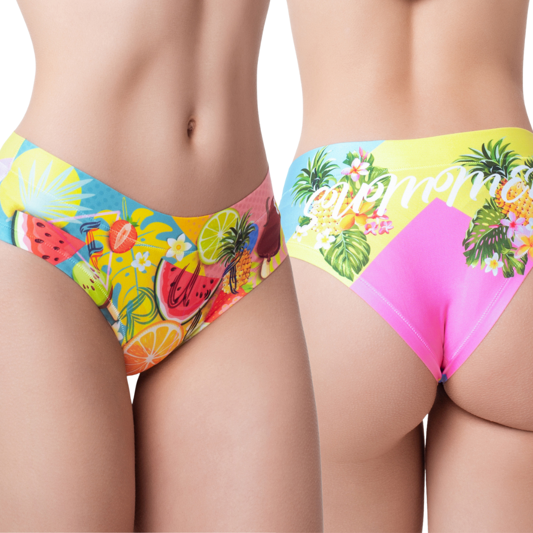 Memème Women’s Ultra-Comfortable FRESH SUMMER - Mix - Panties | Breathable Cotton Crotch, Stretchy Fit, No Elastic Bands