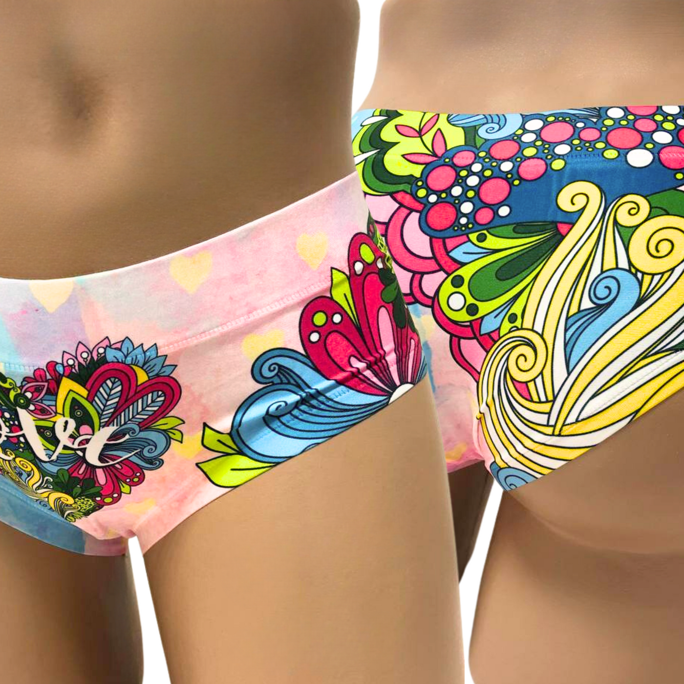 Memème Women’s Ultra-Comfortable LOVE - Spectrum Mix Panties | Breathable Cotton Crotch, Stretchy Fit, No Elastic Bands