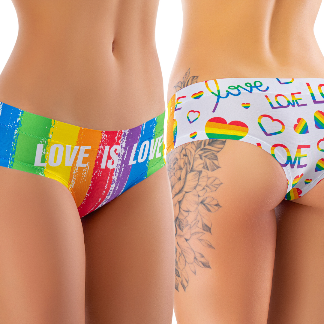 Memème Women’s Ultra-Comfortable PRIDE - Love is - Panties | Breathable Cotton Crotch, Stretchy Fit, No Elastic Bands