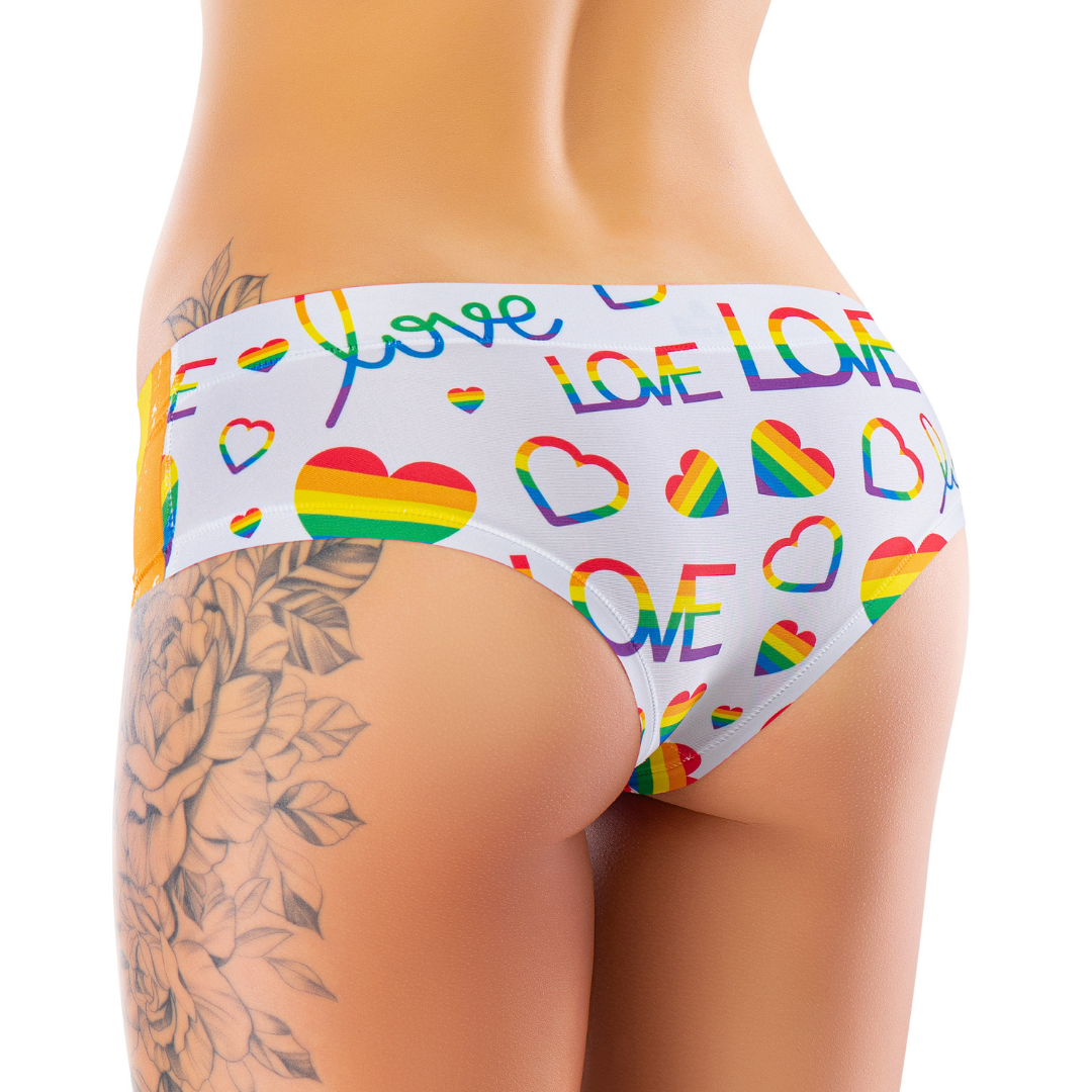 Memème Women’s Ultra-Comfortable PRIDE - Love is - Panties | Breathable Cotton Crotch, Stretchy Fit, No Elastic Bands