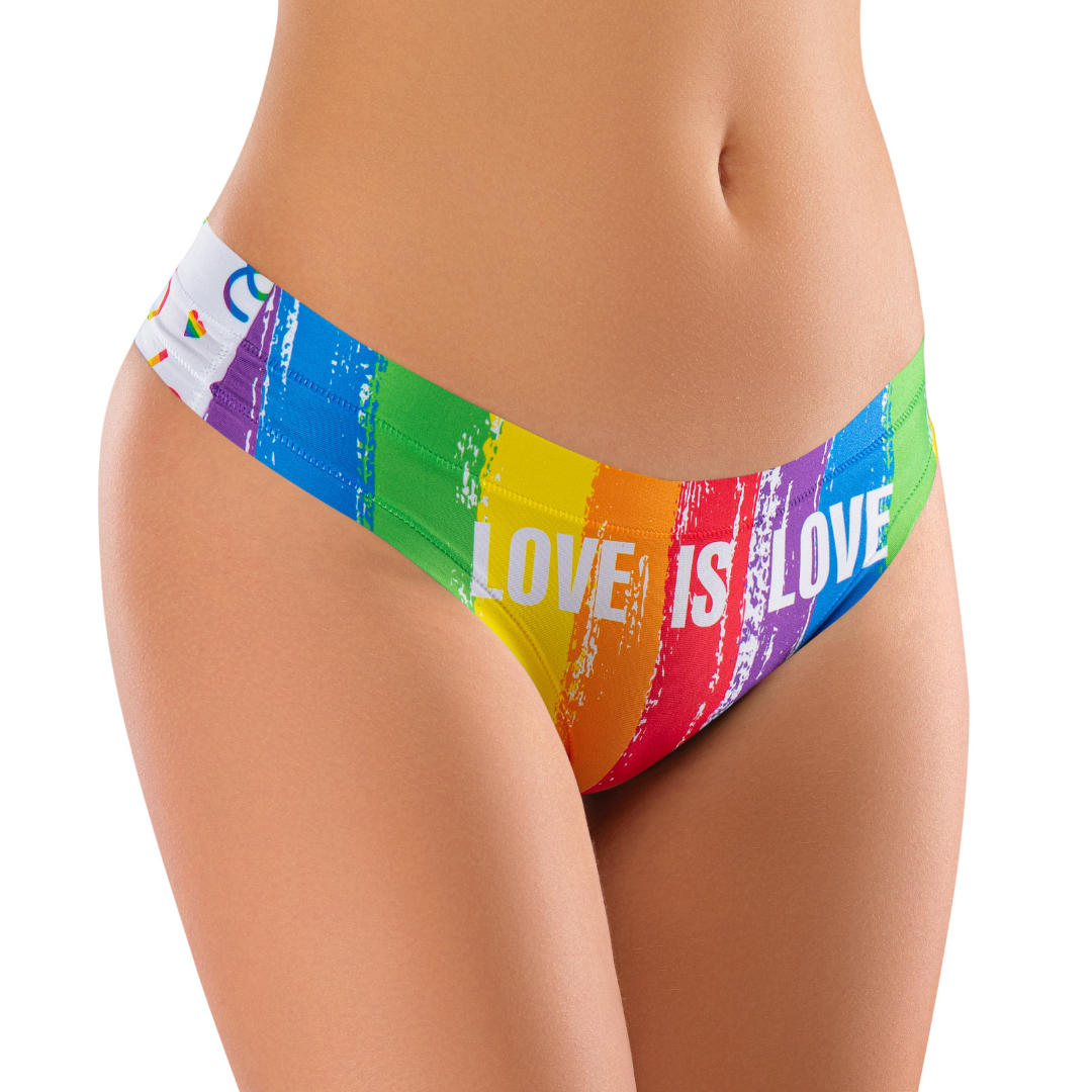 Memème Women’s Ultra-Comfortable PRIDE - Love is - Panties | Breathable Cotton Crotch, Stretchy Fit, No Elastic Bands