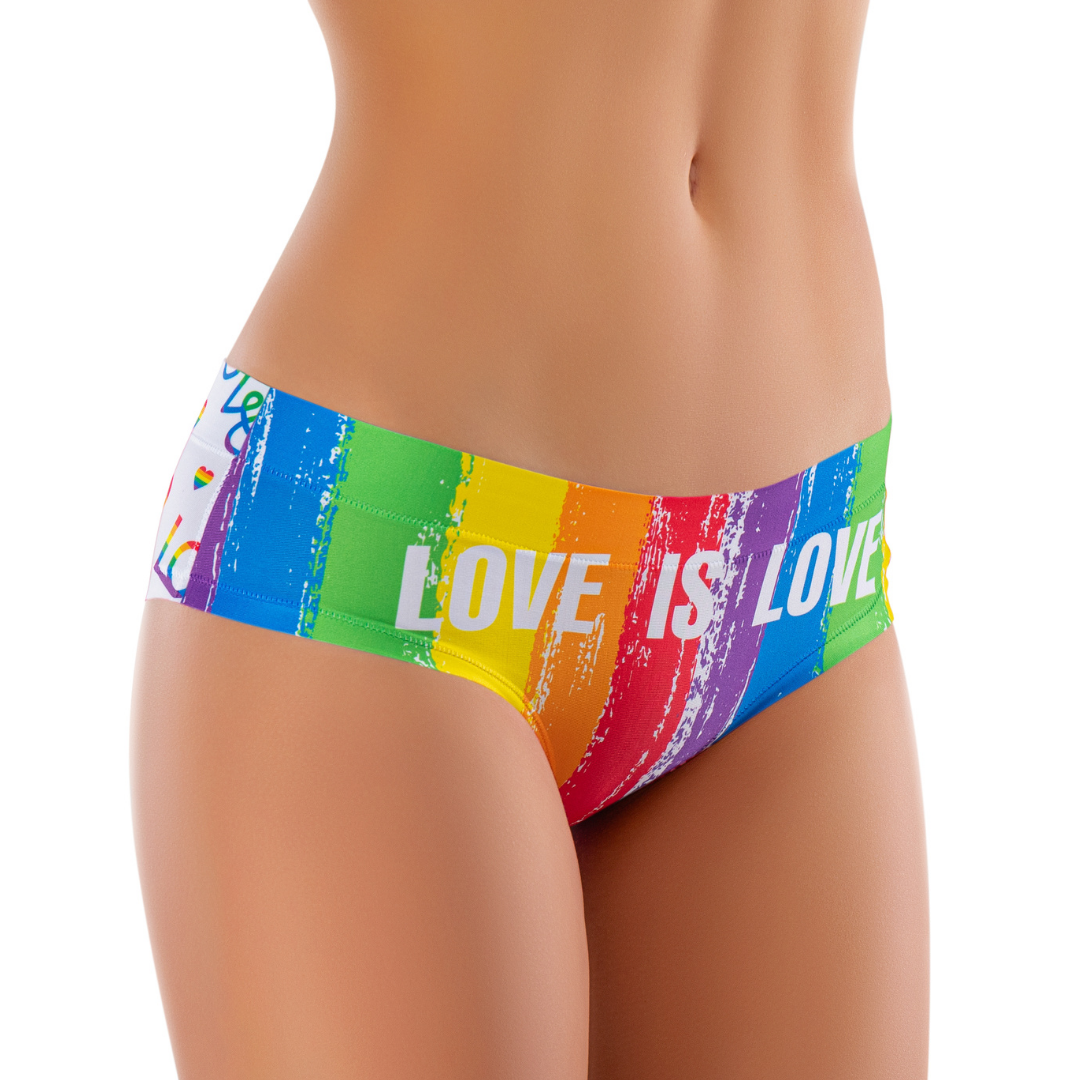 Memème Women’s Ultra-Comfortable PRIDE - Love is - Panties | Breathable Cotton Crotch, Stretchy Fit, No Elastic Bands
