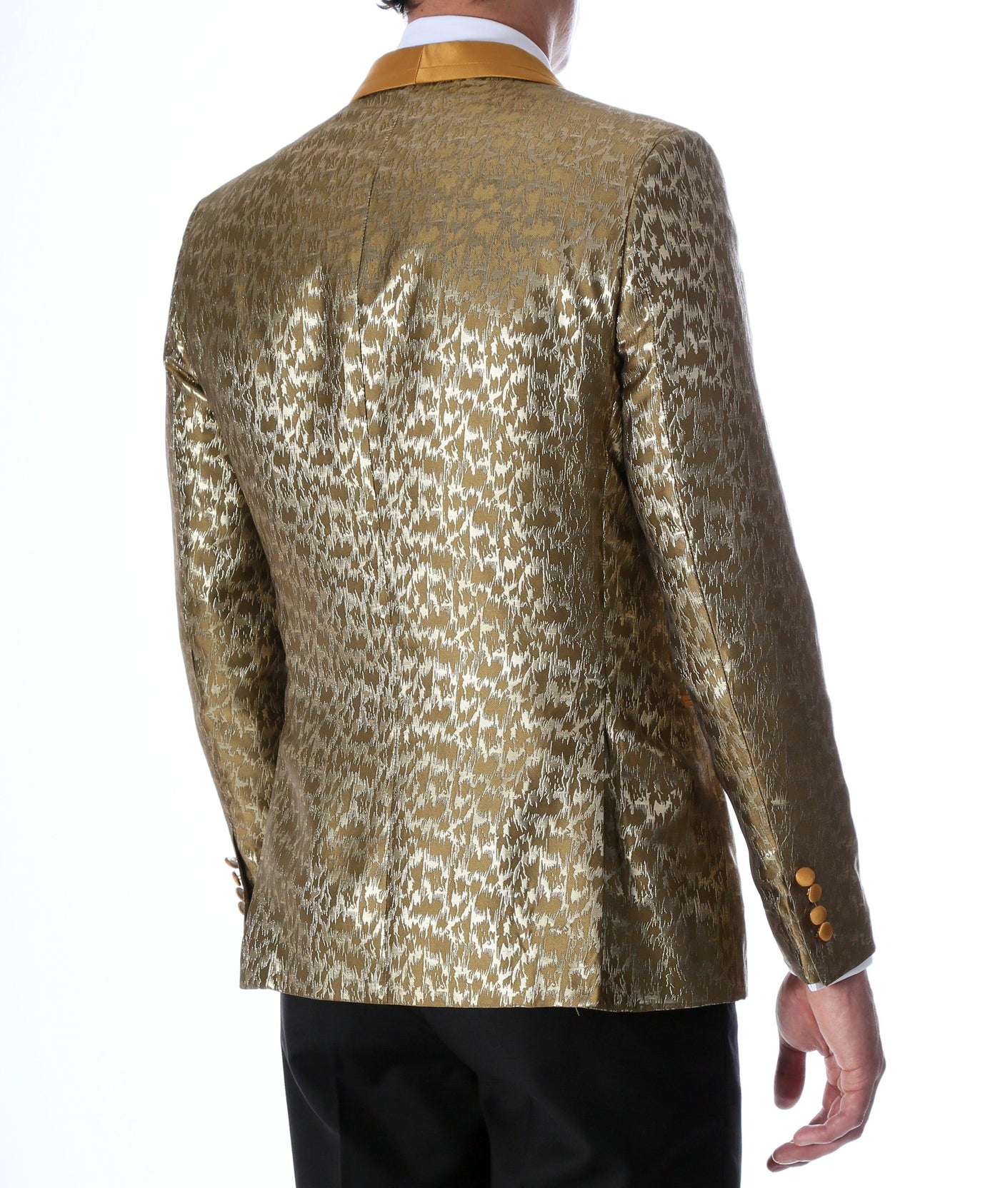 Men's Webber Gold Modern Fit Shawl Collar Tuxedo Blazer - Young Man’s Prom Wear-2