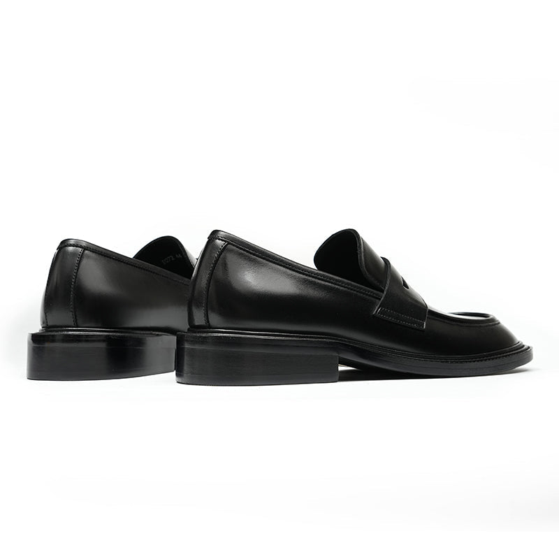 Men’s Calfskin Gradient Leather Loafers with Bold Reinforced Straps