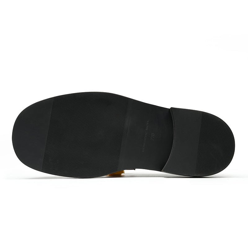 Men’s Calfskin Gradient Leather Loafers with Bold Reinforced Straps