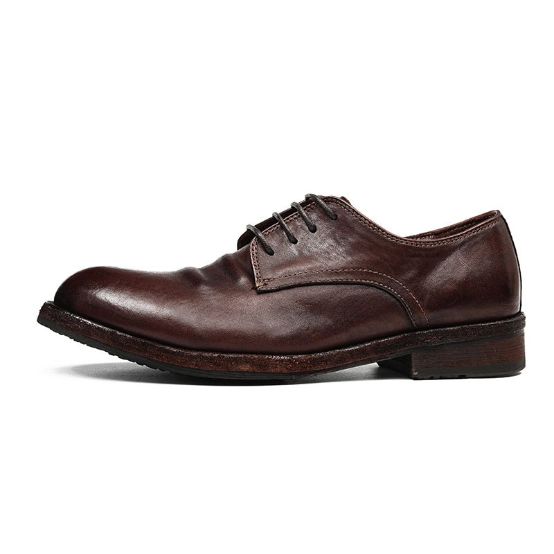 Men’s Classic Derby Shoes with Handcrafted Patina Finish