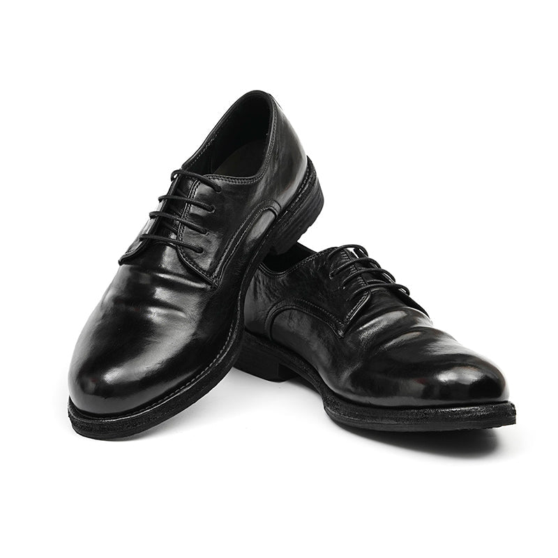 Men’s Classic Derby Shoes with Handcrafted Patina Finish