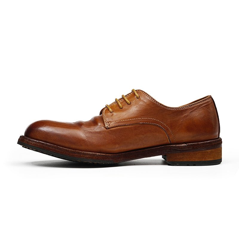 Men’s Classic Derby Shoes with Handcrafted Patina Finish