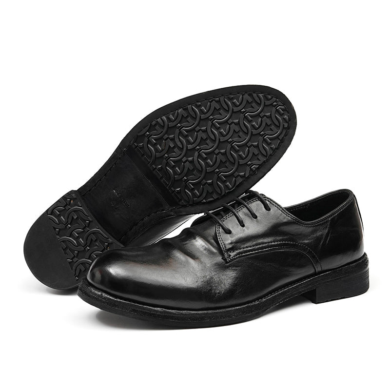 Men’s Classic Derby Shoes with Handcrafted Patina Finish