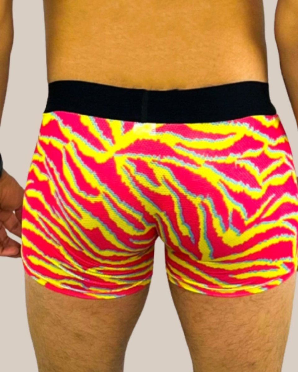 Caleçon boxer zébré électrique avec pochette pour hommes