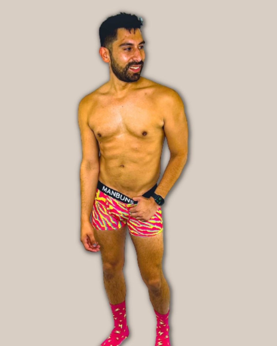Caleçon boxer zébré électrique avec pochette pour hommes