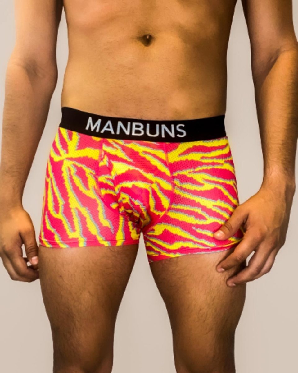 Caleçon boxer zébré électrique avec pochette pour hommes