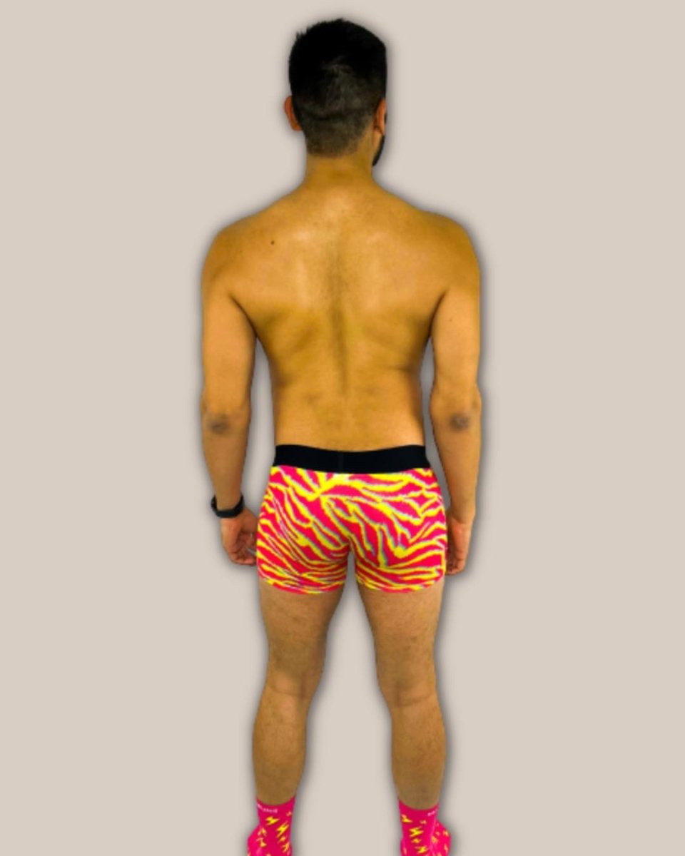 Caleçon boxer zébré électrique avec pochette pour hommes