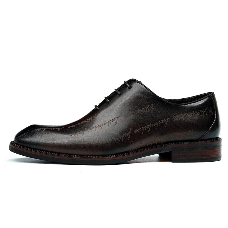 Chaussures Richelieu en cuir pour homme avec finition Scritto artistique