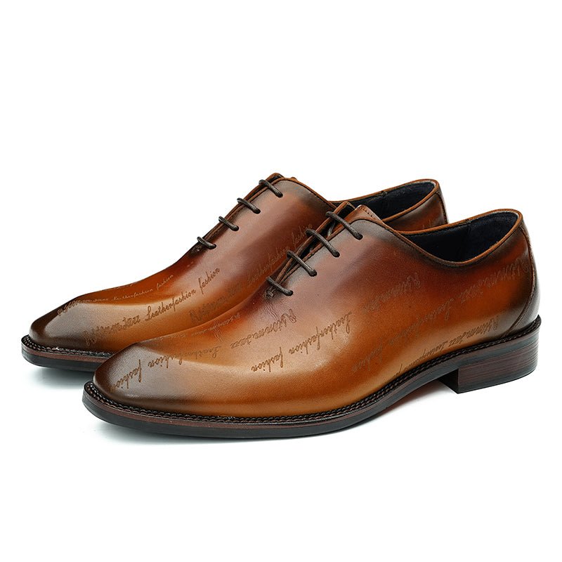 Chaussures Richelieu en cuir pour homme avec finition Scritto artistique