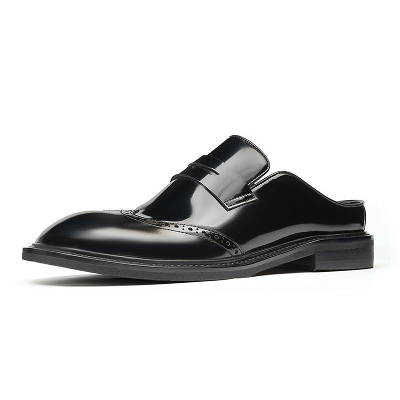 Men’s Glossy Calfskin Classic Slipper Mules