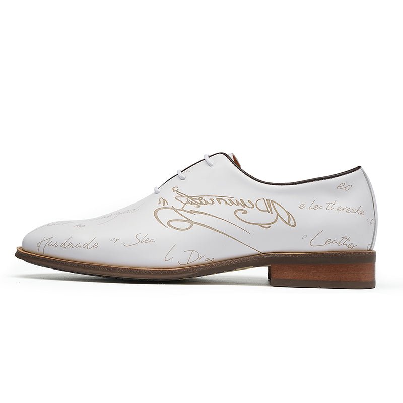 Men’s Script-Engraved Lace up Oxford Dress Shoes