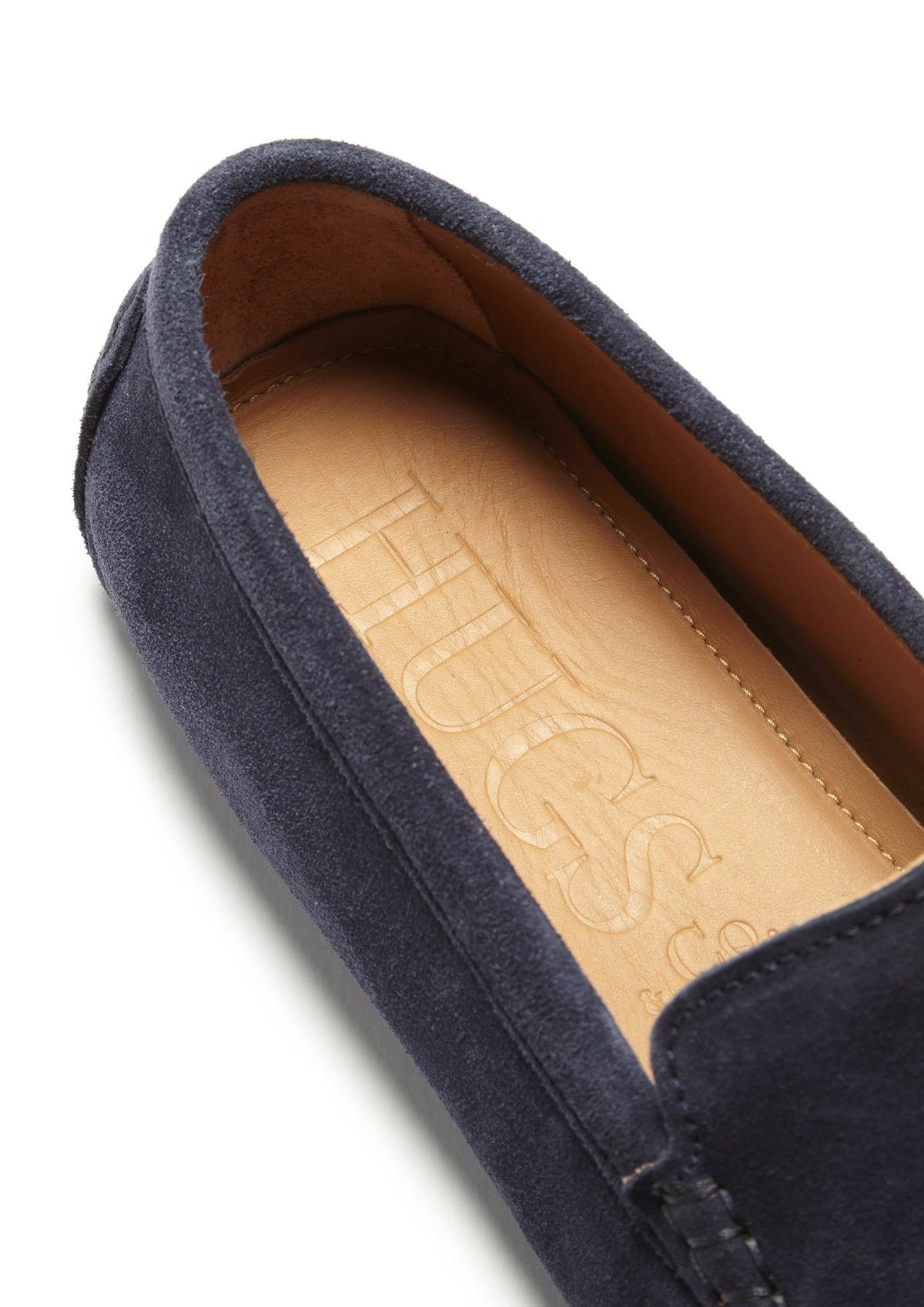 Mocassins de conduite à pampilles en daim bleu marine