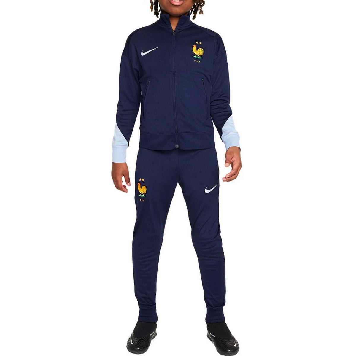 Kids - France training presentation soccer tracksuit 2024/25 navy - Nike