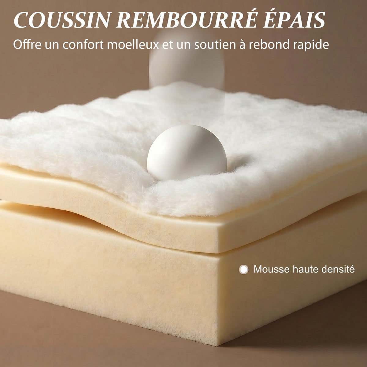 Canapé Convertible 2 Places, Canapé-Lit en Chenille 190cm, Dossier Rabattable, Assise et Accoudoirs Larges, Beige