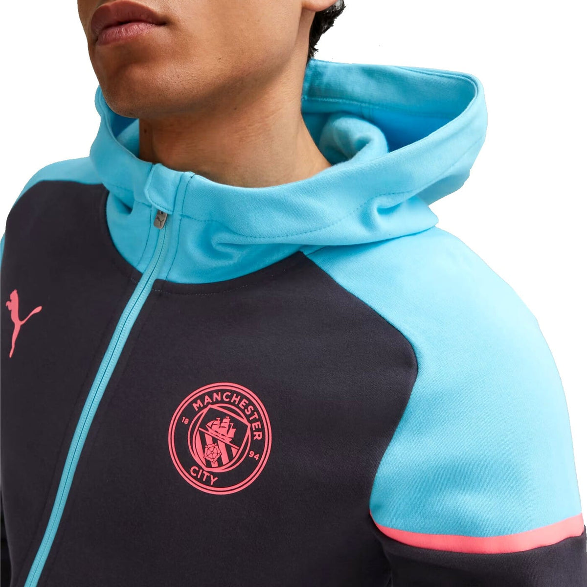 Survêtement de présentation décontracté à capuche noir Manchester City 2023/24 - Puma