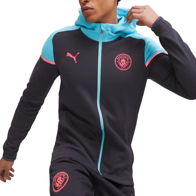 Manchester City black Casual hooded presentation tracksuit 2023/24 - Puma