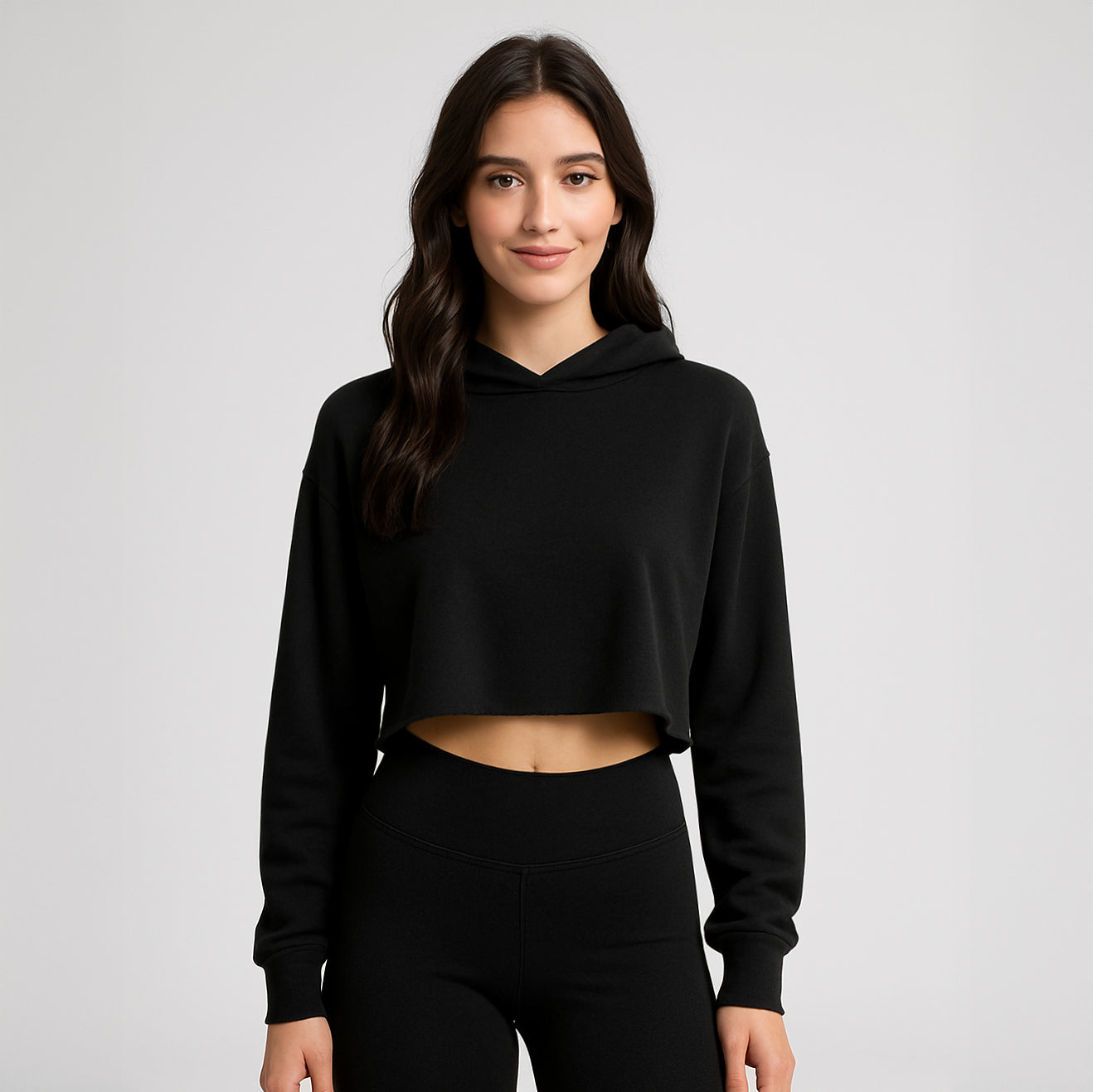 6036R - CLOSEOUT Women's Babyrib Cropped Hoodie-0