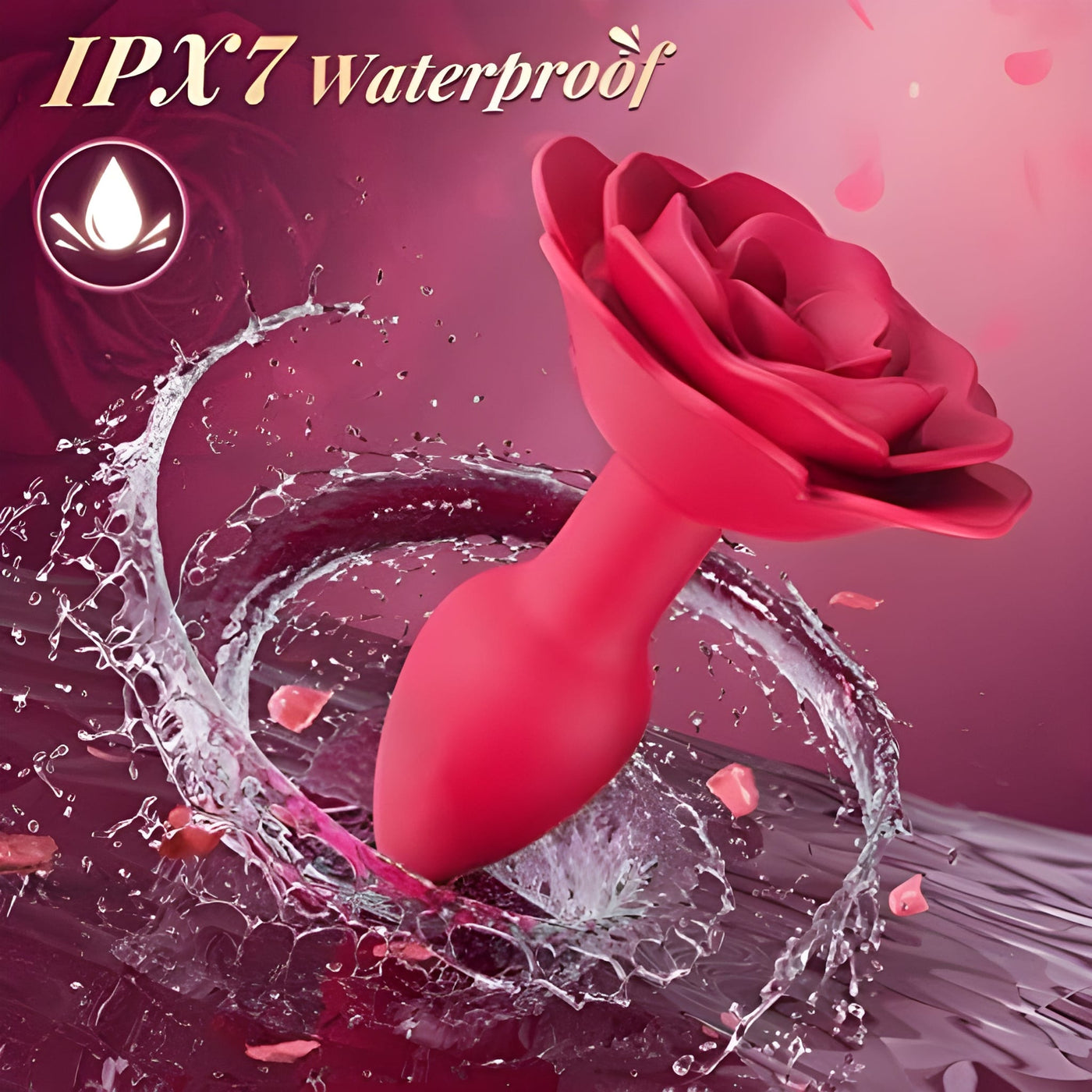 Rose Rotating & Vibrating Butt Plug 3.15 Inch Remote Controlled-4
