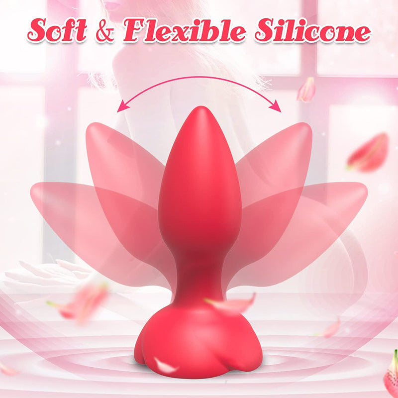 Rose Vibrating Butt Plug Remote Controlled-2