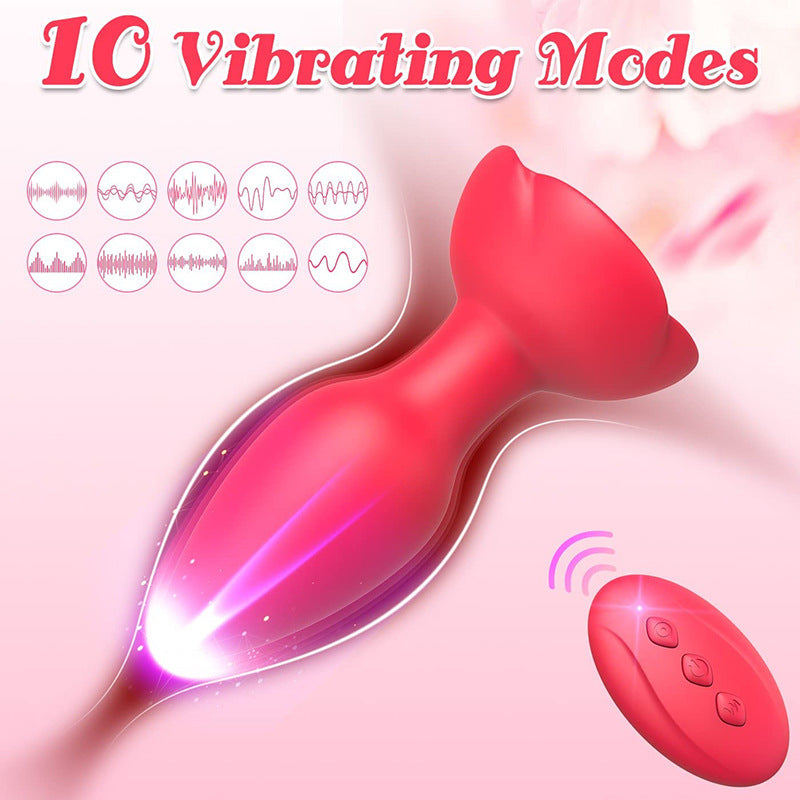 Rose Vibrating Butt Plug Remote Controlled-1