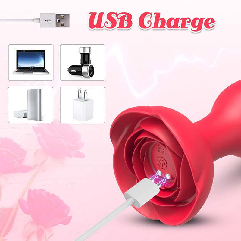 Rose Vibrating Butt Plug Remote Controlled-4