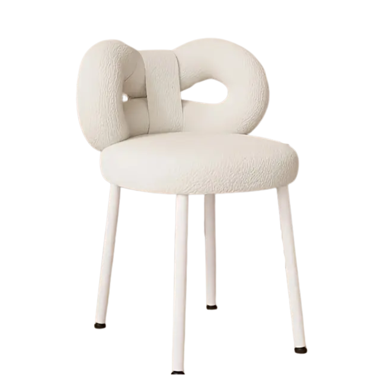 Tabouret de coiffeuse avec dossier en forme de papillon