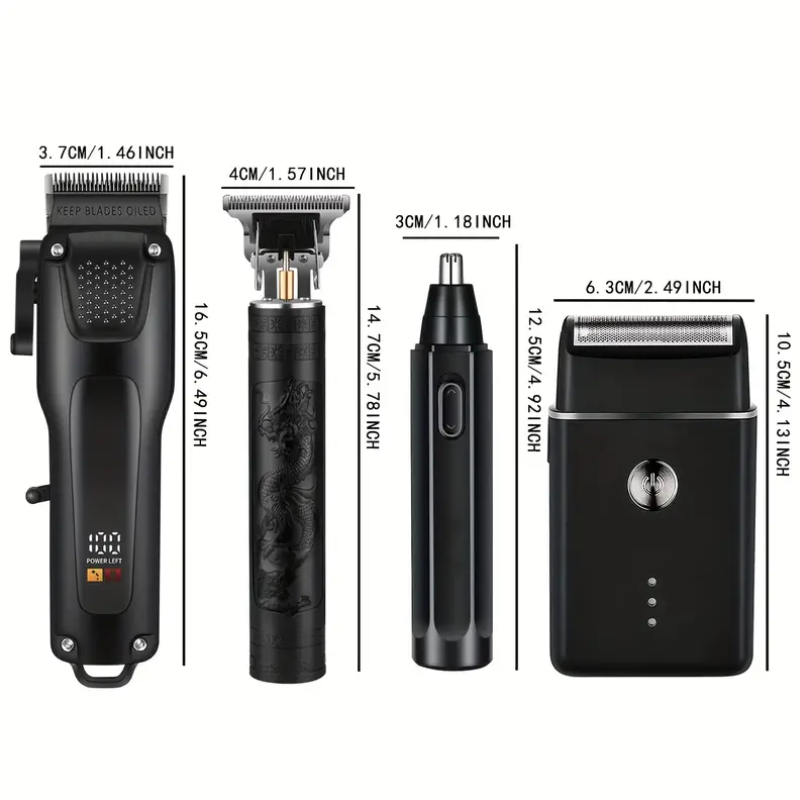 Trousse de Toilette Homme, Tondeuses Rechargeables USB (4 pièces)
