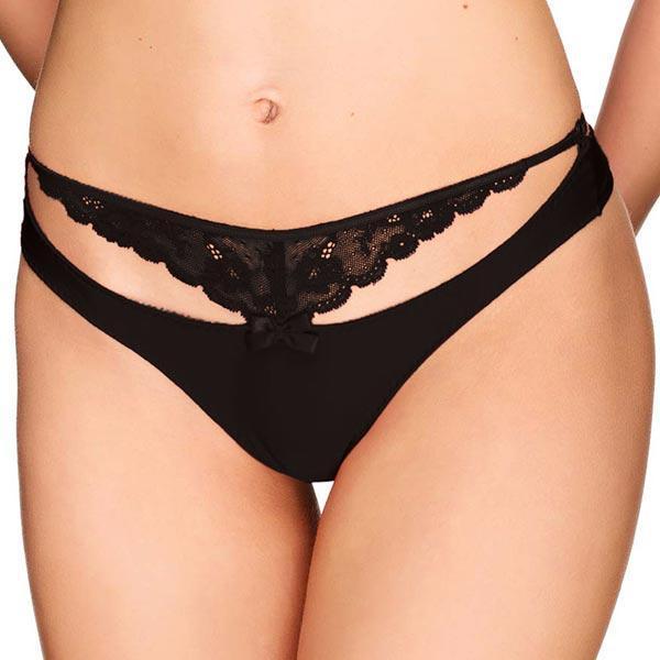 Tanga en dentelle à fines brides Lauma Rouge