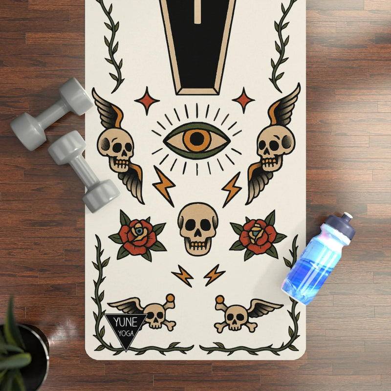 Tapis de Yoga Série Tatouage | Bébé Chauve-souris, Grande Adhérence | Yune Yoga