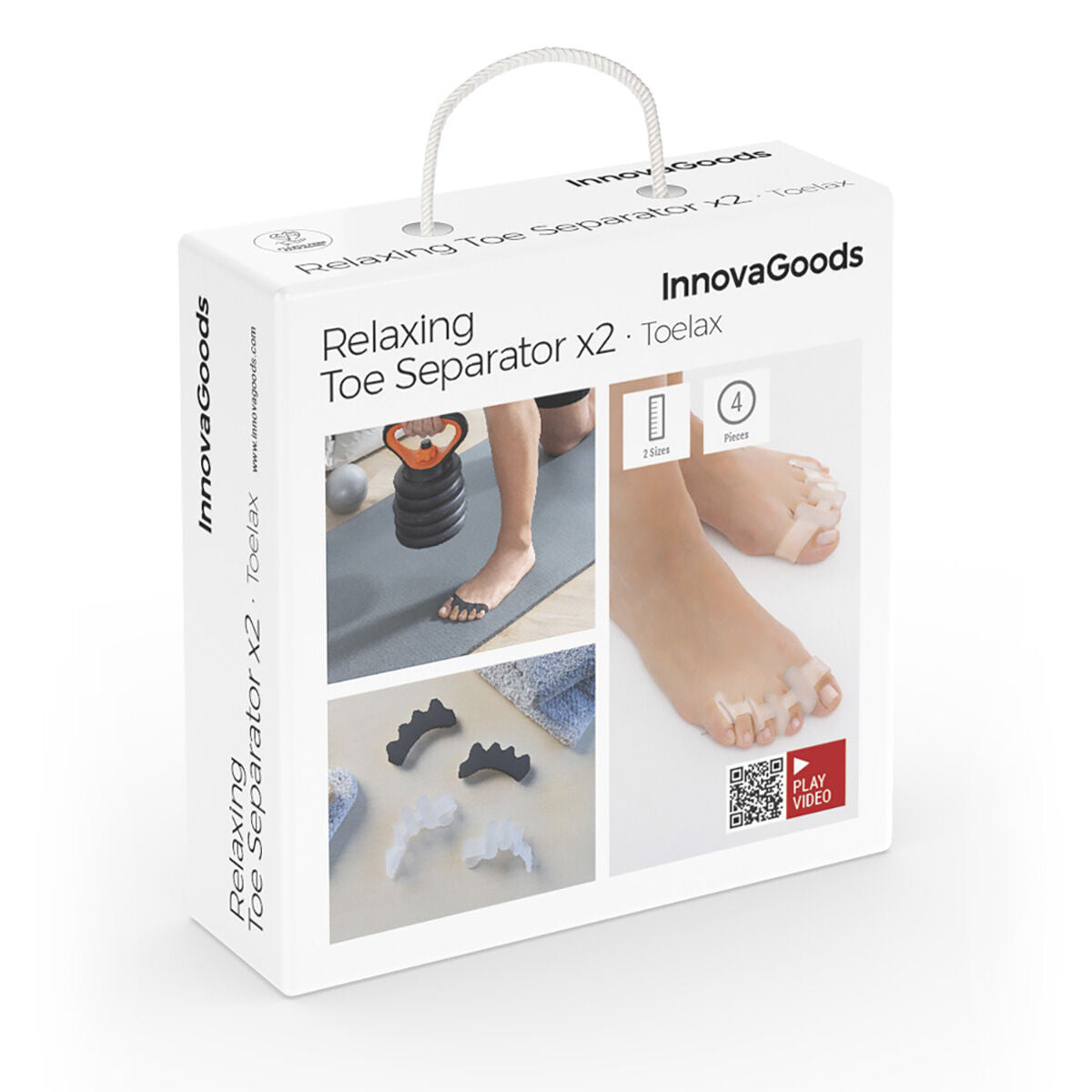 Écarteurs d'orteils de relaxation et de sport Toelax InnovaGoods 4 unités