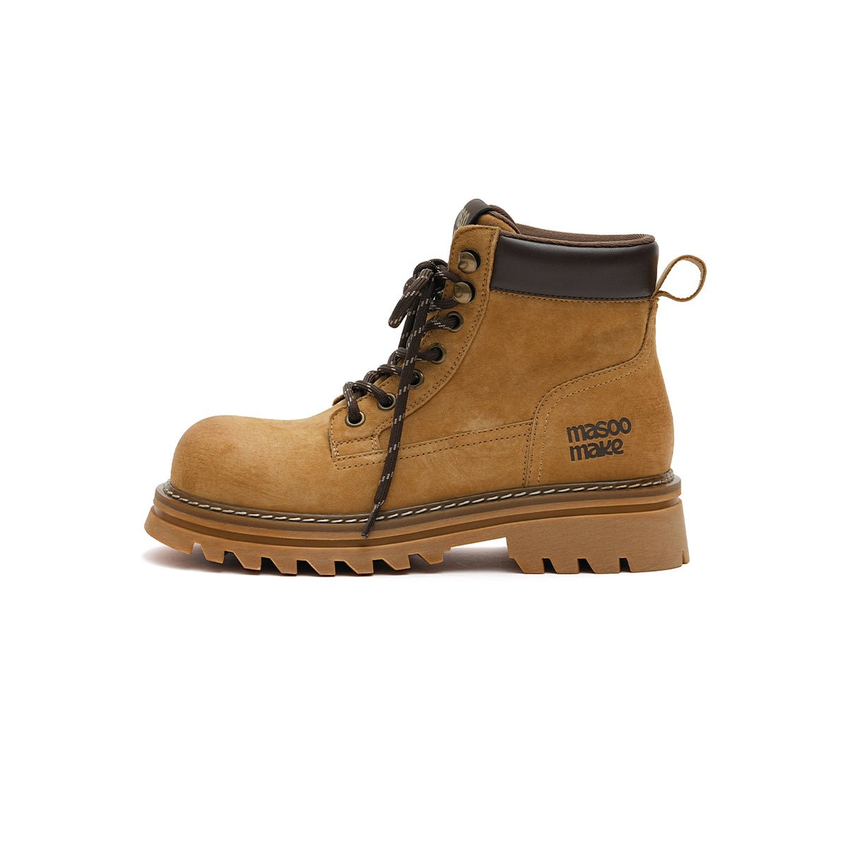 Bottes en daim à semelle épaisse et crantée pour femme - Bottines de travail